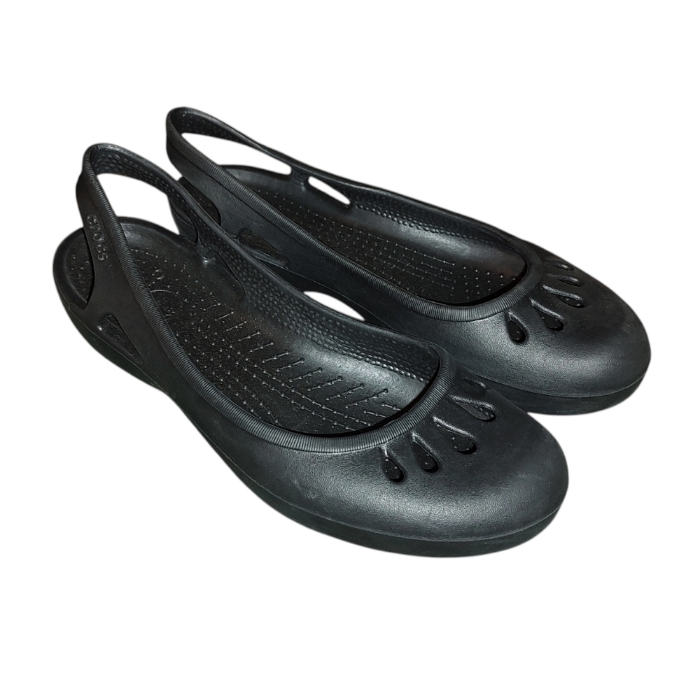 CROCS Black Kadee Flats with Waterproof Material